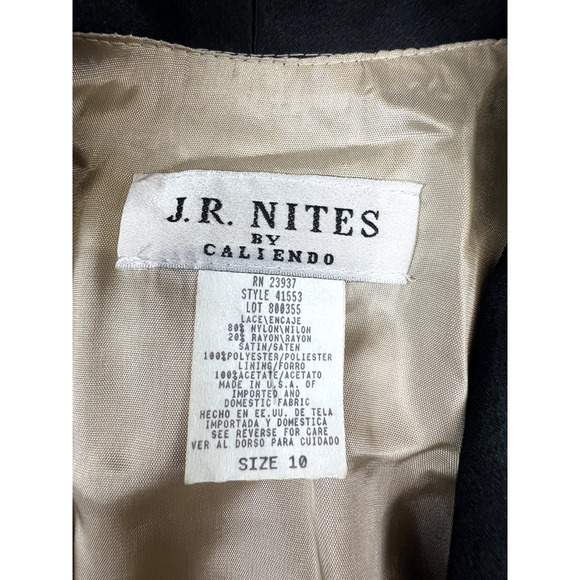 JR Nites By Caliendo Black Lace Blazer Formal Jacket Size 10 Wedding Prom Party - Picture 7 of 12